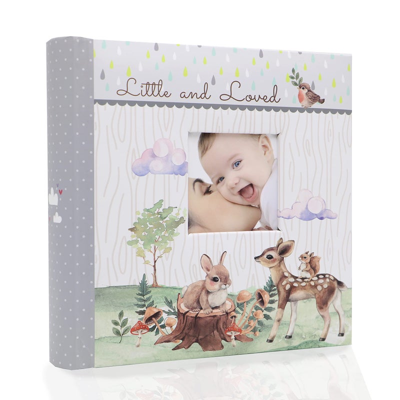 Holoary Baby Photo Album 4” x 6” 160 Photos, Newborn Baby Keepsake Gifts for Baby Boy/Girl and New Parents, Woodland Animals Design - Image 1